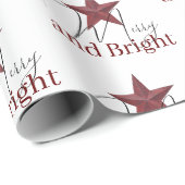 Rustieke ster Merry & Bright Cadeaupapier (Rol Hoek)