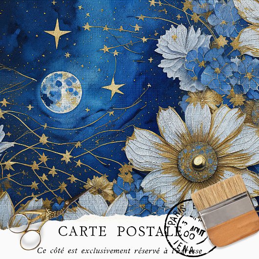 rustieke sterren Moon Floral Decoupage Tissuepapier