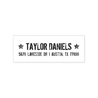 Rustieke sterren retour adres stempel