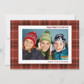 Rustieke  Stijl Auto Kerstfoto Flat Feestdagenkaart (Achterkant)