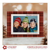 Rustieke  Stijl Auto Kerstfoto Flat Feestdagenkaart