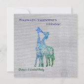Rustieke stijl Valentijn uitnodiging met Giraffes (Voorkant)