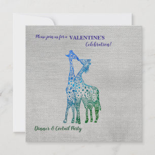 Rustieke stijl Valentijn uitnodiging met Giraffes