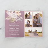 Rustieke Stof Mauve Roze Bloemencode QR Code Trouw (Binnen)