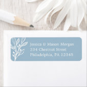 Rustieke Stofblauw Retouradreslabel Etiket (Insitu)