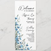 Rustieke Stofblauwe Boho Chic Wilde Bloemen Bruilo Programma (Voorkant)