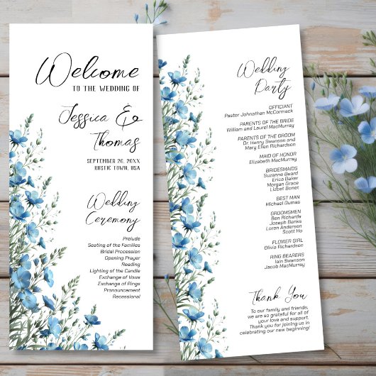 Rustieke Stofblauwe Boho Chic Wilde Bloemen Bruilo Programma