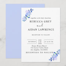 rustieke stoffige blauwe aquarel-stijl bloem & bla