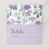 Rustieke Stoffige Paarse & Bloemenbruiloft Zitplaa (Buitenkant ongevouwen)