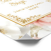 Rustieke stoffige roze bloemen met gouden accenten poster (Hoek)