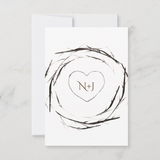 Rustieke Stokken Takken Takken Krans Tafelnummer (Achterkant)