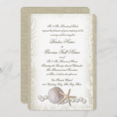 Rustieke strand kant en parels kaart (Voorkant / Achterkant)