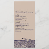 Rustieke strand oceaan golven bruiloft ceremonie p programma (Achterkant)