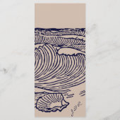 Rustieke strand oceaan golven bruiloft diner menu (Achterkant)