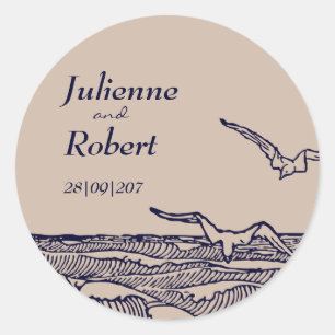 Rustieke strand oceaan golven bruiloft Sticker
