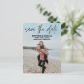 Rustieke strandbruiloft Save the Date Aankondigingskaart (Staand voorkant)