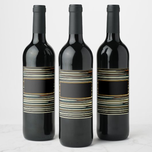 Rustieke Streep Hout Effect op Drank Label Set Wijn Etiket (Flessen)