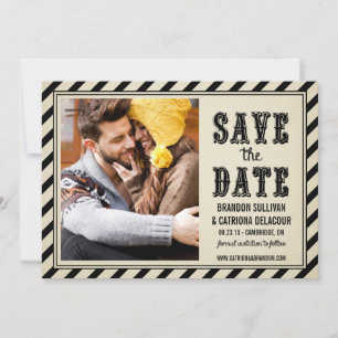 rustieke strepen sparen de datumbekendmaking kaart