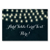 rustieke string lichten bruiloft naam plaats kaart (Achterkant)