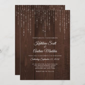 Rustieke string lichten bruiloft uitnodiging (Voorkant / Achterkant)