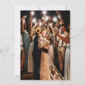 Rustieke String Lichten, Foto & Hout Wedding Bedankkaart (Achterkant)