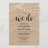 Rustieke string lichten We Do Wedding Invitation K Programma (Voorkant)