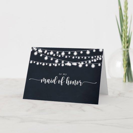 Rustieke String Lights Bruidsfeestje Dank u Bedankkaart (Voorkant)