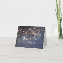 Rustieke String Lights Bruiloft Dank u Bedankkaart