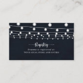 Rustieke String Lights Bruiloft Gift Registry Informatiekaartje (Voorkant)