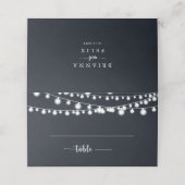 Rustieke String Lights Bruiloft Plaats Kaart (Buitenkant ongevouwen)