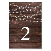 Rustieke String Lights bruiloft receptie Kaart (Achterkant)