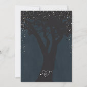 Rustieke String Lights bruiloft uitnodiging - Navy (Achterkant)