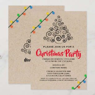 Rustieke String Lights Corporate Kerstfeest Kaart