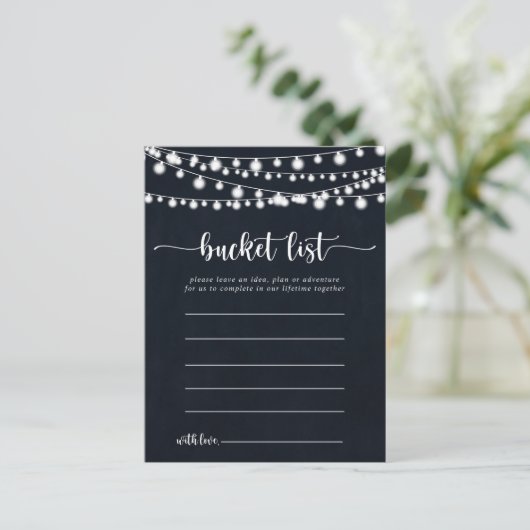 Rustieke String Lights Eenvoudige emmerlijst Kaart (Staand voorkant)