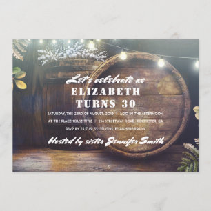 Rustieke String Lights en eiken vat verjaardagsfee Kaart