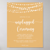 Rustieke String Lights Geel Unplugged Ceremonie Poster (Voorkant)