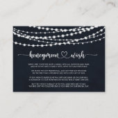 Rustieke String Lights Honeymoon Wish Informatiekaartje (Voorkant)