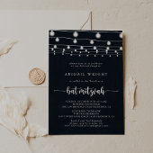 Rustieke String Lights kalligrafie Bat Mitzvah Kaart