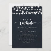 Rustieke String Lights Laten we feest vieren Kaart (Voorkant)