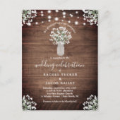 Rustieke String Lights Mason Jar Budget Bruiloft Briefkaart (Voorkant)