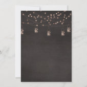 Rustieke String Lights Mason Jar Rozen Bruiloft Kaart (Achterkant)