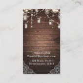 Rustieke String Lights Mason Jars Lace Country Gla Visitekaartje (Achterkant)