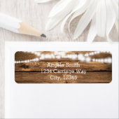 Rustieke String Lights op hout bruiloft adres labe Etiket (Insitu)