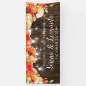 Rustieke String Lights Poppy Bruiloft Welkom Spandoek (Verticaal)
