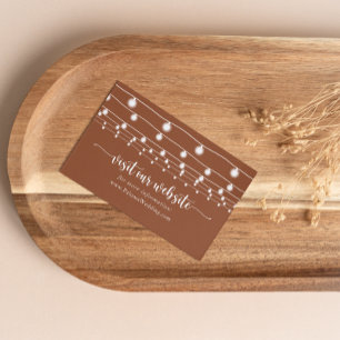 Rustieke String Lights Terracotta Bruiloft Website Informatiekaartje