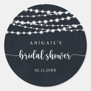 Rustieke String Lights Vrijgezellenfeest Favor Ronde Sticker