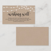 Rustieke String Lights, Zwart, Trouwen Wishing Wel Informatiekaartje (Voorkant / Achterkant)