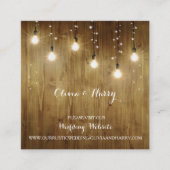 Rustieke String of Lights Bruiloft Details Kaart (Voorkant)