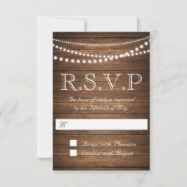 Rustieke String of Lights RSVP 3.5" x 5" Kaartje