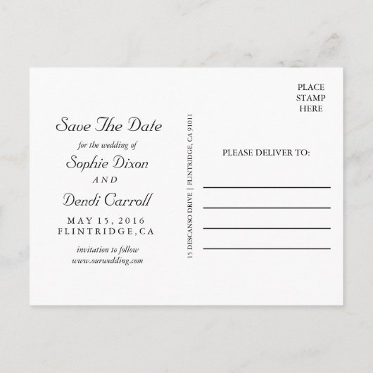 Rustieke String of Lights Save the Date Briefkaart (Achterkant)